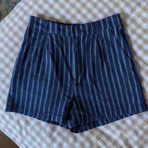 Love Tree Coastal Striped Blue High Rise Shorts